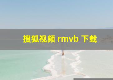 搜狐视频 rmvb 下载